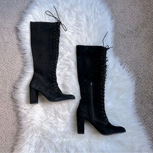NEW Matisse Duchess Women’s Lace Up Knee Suede Black Boots Size 9